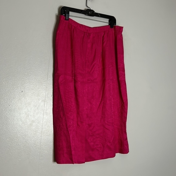 Adrianna Papell Silk plus size 16 women’s hot pink Barbie midi skirt - Picture 2 of 5